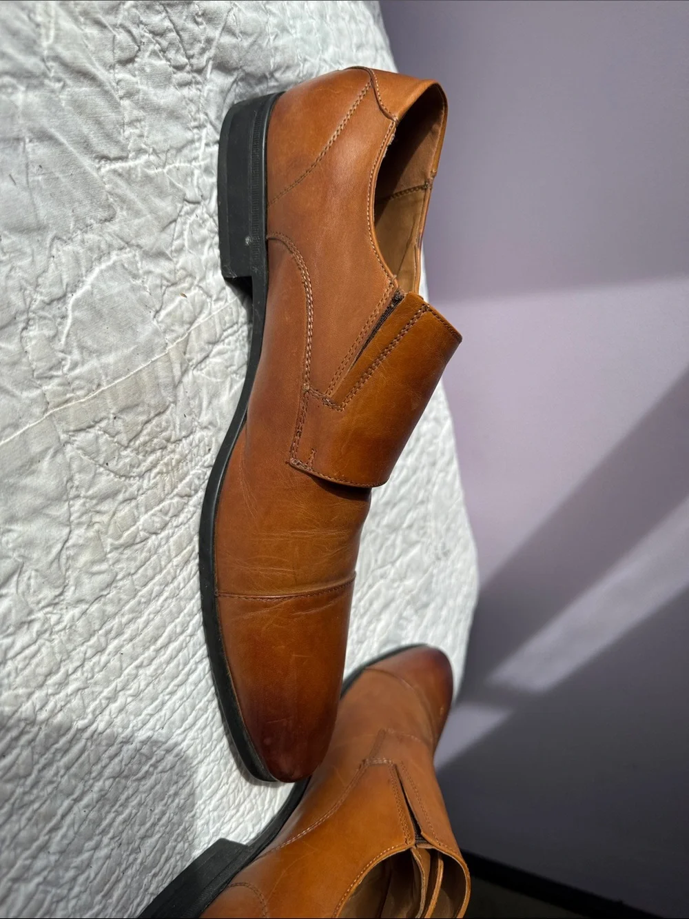 Aldo Brown Leather Double Monk-Strap Oxfords